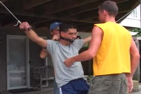 three yummy homosexual males Play A Little bdsm !!!