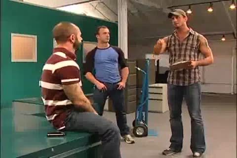 Three Muscled,guys pound