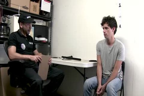 Security Guard Sticks A Billy Club In A Perps taut arsehole