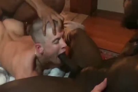 Smoking horny bare Interracial bunch bang