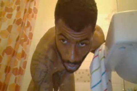 black guy wanking With His large penis