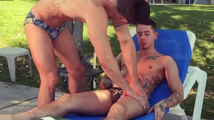 Hot House: Vincent Oreilly beside Nic Sahara outdoors