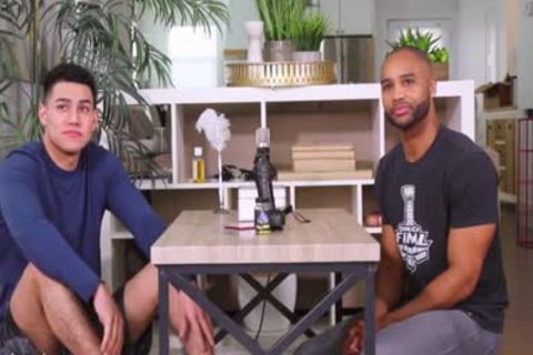 Mr. big weenie Andre slides His bulky ramrod Into Marcus Von Ryder's anal And hammers It