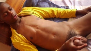 80 Gays: Young John giving head for black cock in the bed