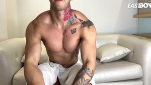 East Boys - Too cute latino gay jerking big dick at casting