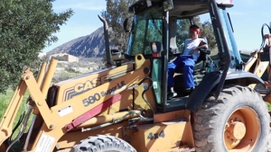 Cock Tugging Under the Watchful Eye